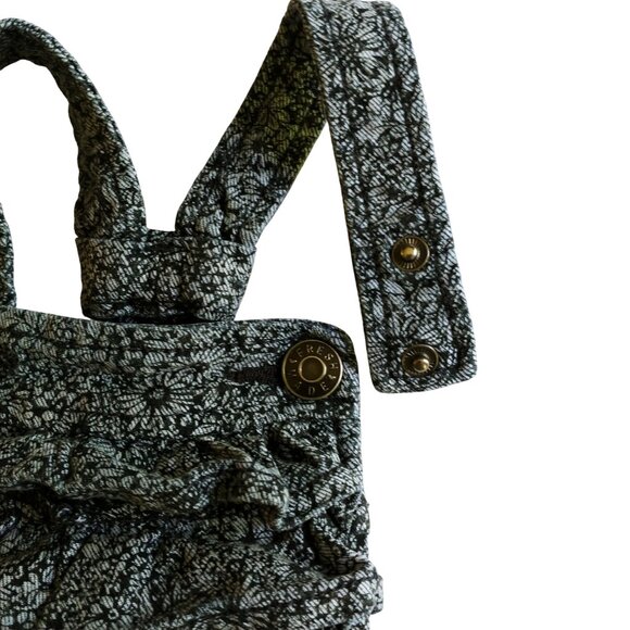 Joe Fresh Ruffle Floral Denim Bubble Shortalls 3-6 Months - Picture 2 of 7